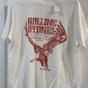 Abercrombie & Fitch White Rolling Stones Graphic Tee